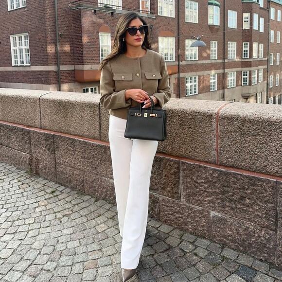 ZARA BLOGGER FAVORITE FULL-LENGTH FLARED PANTS - Picture 4 of 13